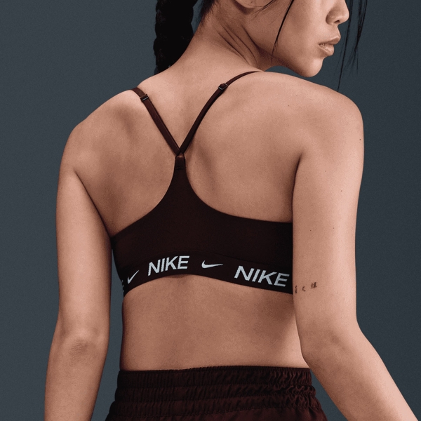 Nike Indy Swoosh Reggiseno Sportivo - Burgundy Crush/White