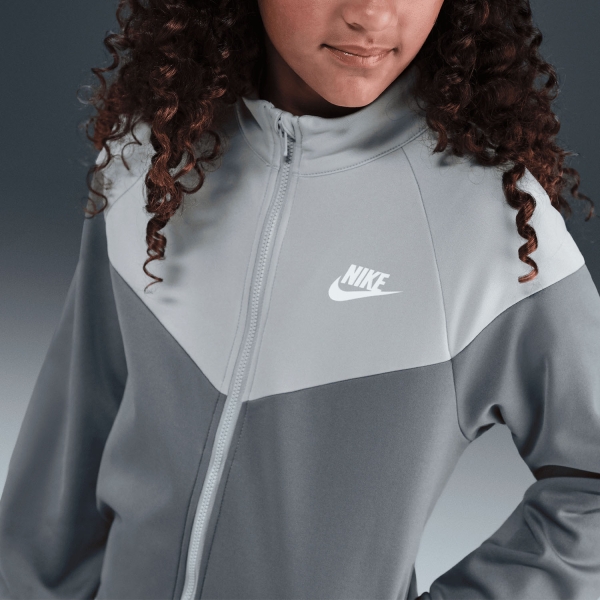 Nike Dri-FIT Tracksuit Kids - Light Smoke Grey/White