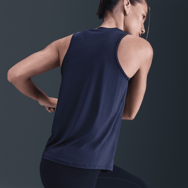 Nike One Classic Logo Tank - Midnight Navy/White