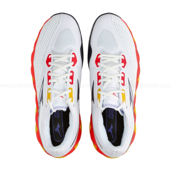Mizuno Wave Enforce Tour 2 Clay - White/Baritone Blue/Fiery Coral 2