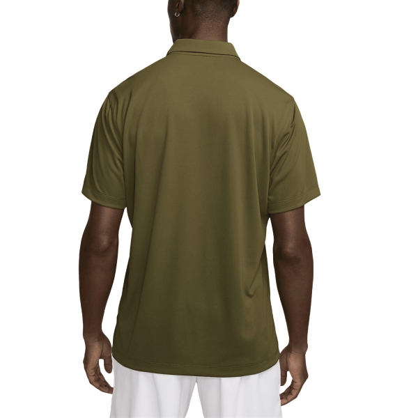 Nike Dri-FIT Solid Logo Polo - Olive Flak/White