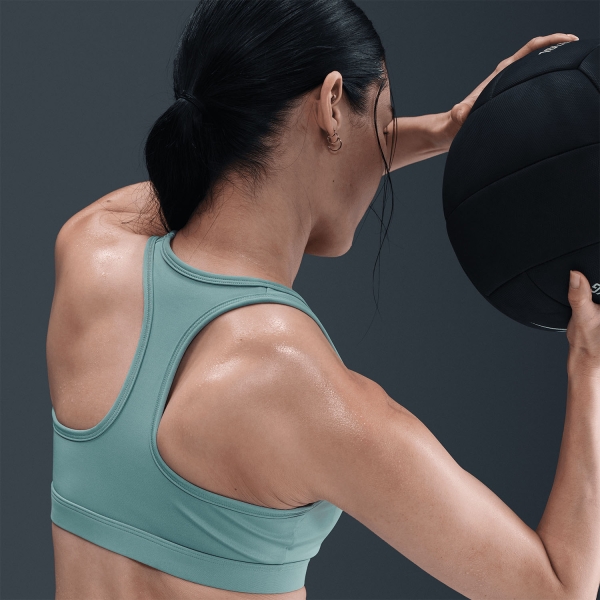 Nike Swoosh Dri-FIT Sports Bra - Cannon/White
