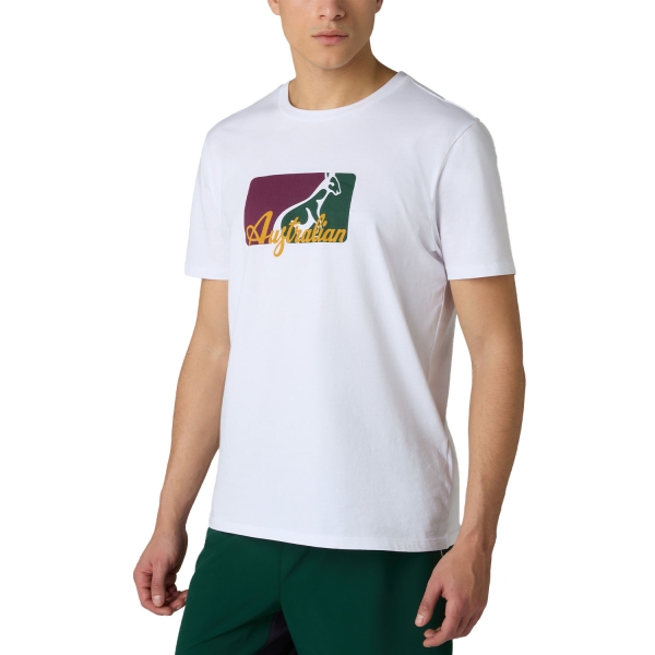 Men's Tennis Shirts Australian League TShirt  Bianco/Giallo TEUTS0084002A