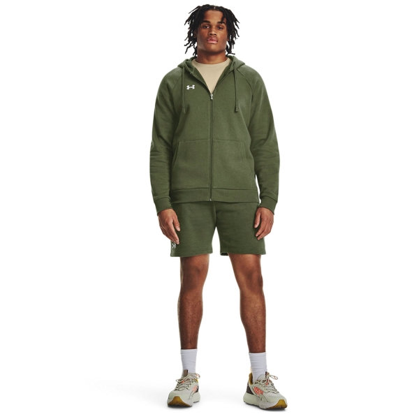 Under Armour Rival Fleece Pro Hoodie - Marine Od Green/White