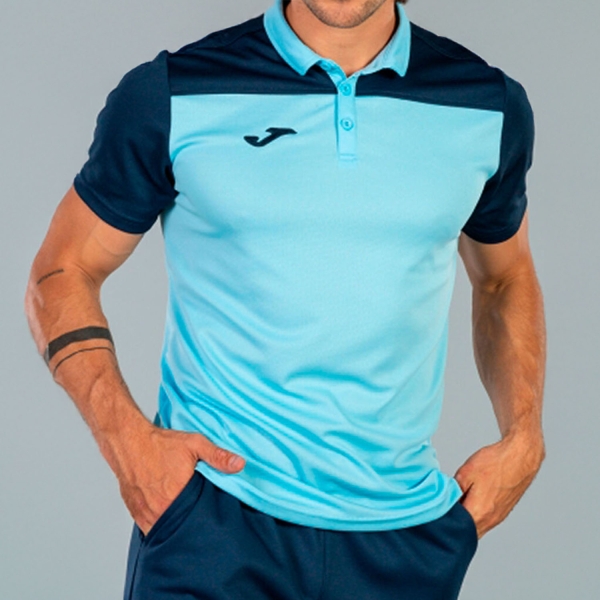 Men's Tennis Polo Joma Hobby II Polo  Sky Blue/Navy 101371.353