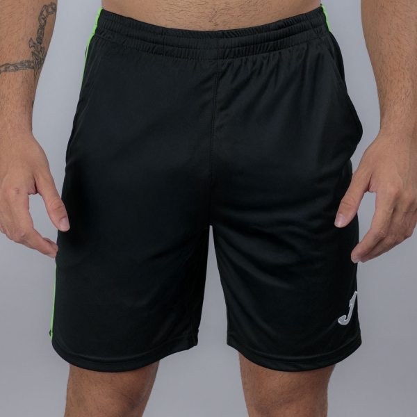 Men's Tennis Shorts Joma Open III 7in Shorts  Black/Fluor Green 102252.117