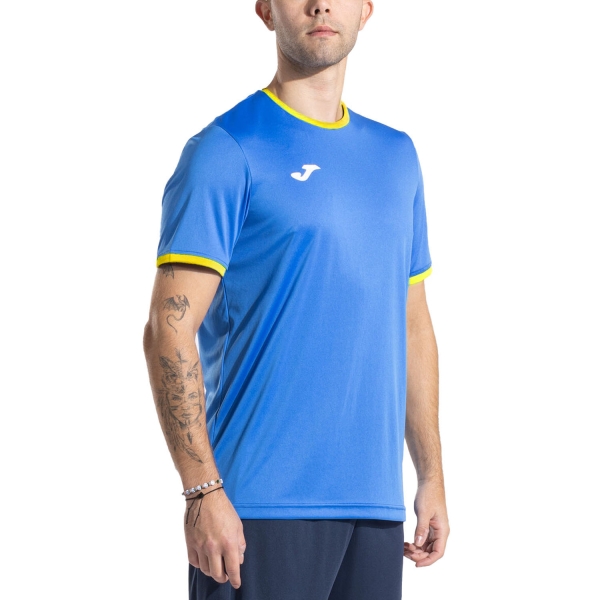 Men's Tennis Shirts Joma Combi Premium TShirt  Royal Blue/Yellow 104494.709
