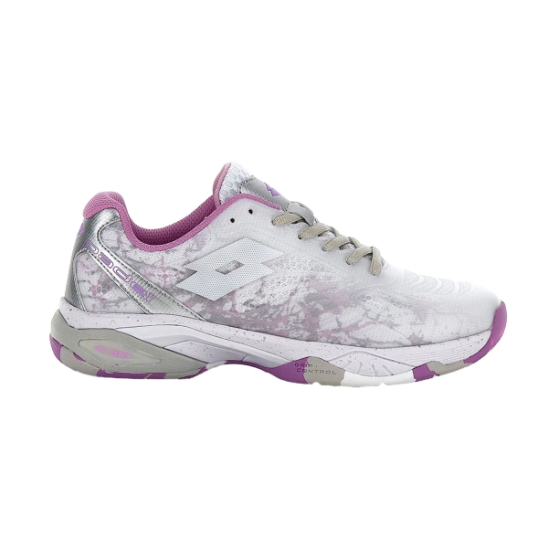 Scarpe Padel Lotto Superrapida 200 IV  All White/Silver Metal/Violet 219003ATT