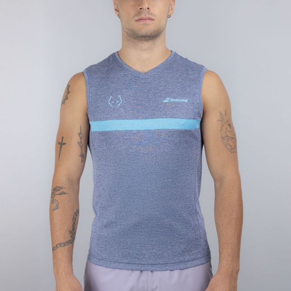Men's Tennis Shirts Babolat Juan Lebron Tank  Estate Blue/Heather 6MF250714005
