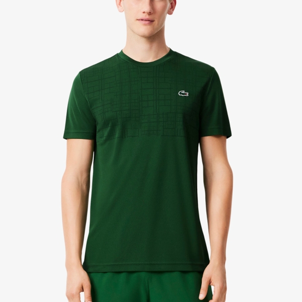 Men's Tennis Shirts Lacoste X Novak Djokovic UltraDry TShirt  Green TH4782132