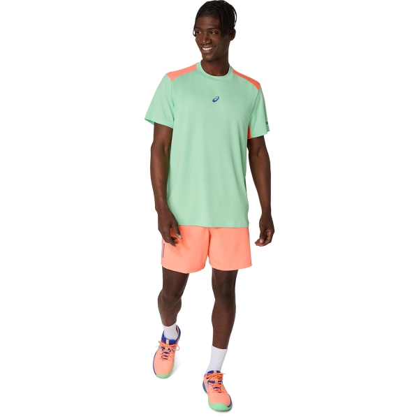 ASICS Court Logo Maglietta - Menthol/Vivid Coral