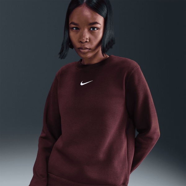 Nike Phoenix Crew Sudadera - Burgundy Crush/Sail