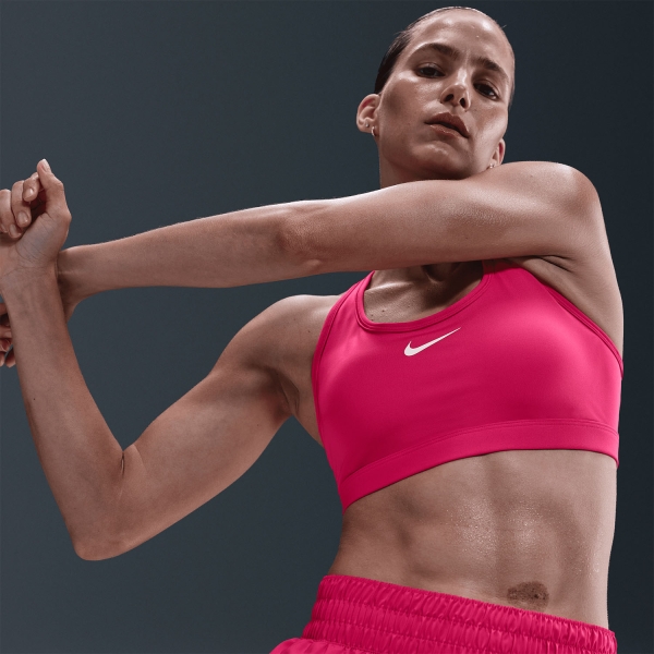Nike Swoosh Dri-FIT Reggiseno Sportivo - Rush Pink/White