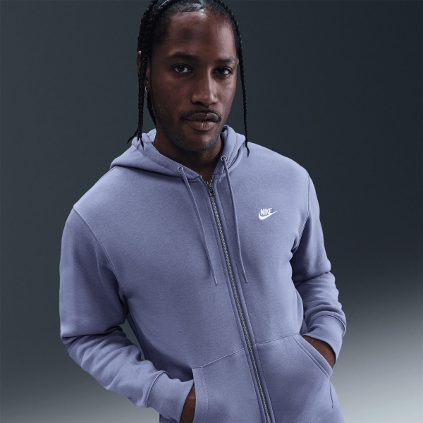 Nike Club Fleece Hoodie - World Indigo/White