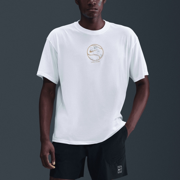 Men's Tennis Shirts Nike Court Max90 Magnolia TShirt  White IO6234100