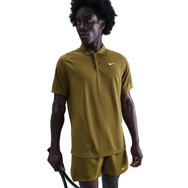 Nike Dri-FIT Solid Logo Polo - Olive Flak/White