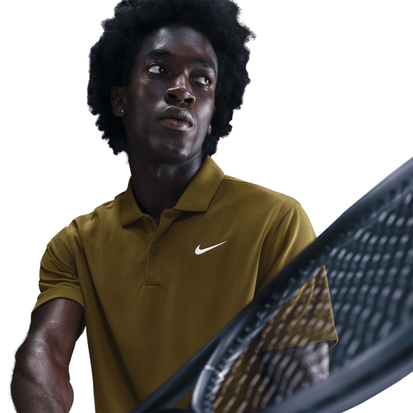 Nike Dri-FIT Solid Logo Polo - Olive Flak/White