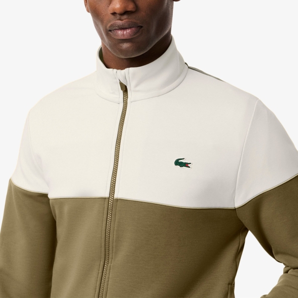 Lacoste Colorblock Logo Sudadera - Vert Kaki/Blanc