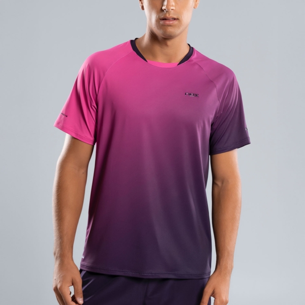Men's Tennis Shirts NOX Pro Tech TShirt Blackberry/Rose Degraded T25FWHCABR