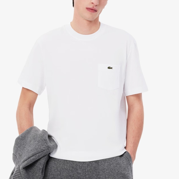 Men's Tennis Shirts Lacoste Pocket TShirt  White TH2827001