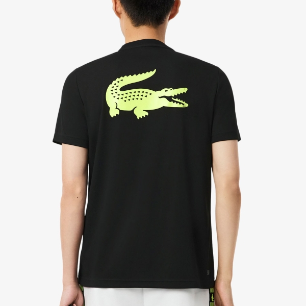 Lacoste Ultra-Dry Printed Pro T-Shirt - Black/Fluo Yellow
