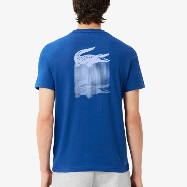 Lacoste Ultra-Dry Printed Logo Maglietta - Bleu