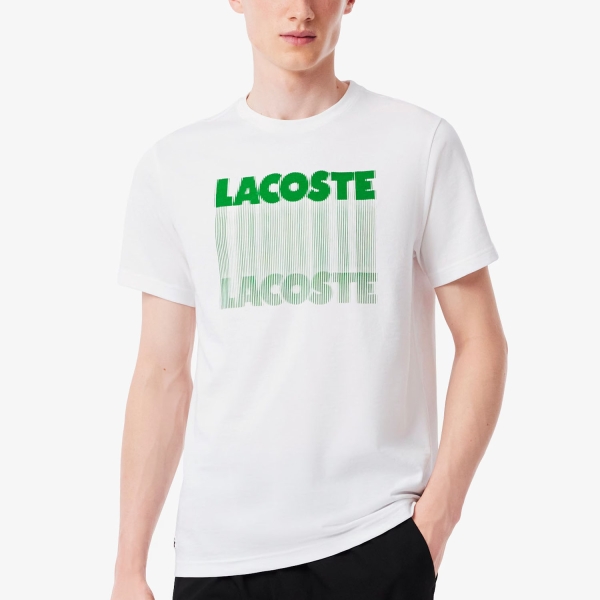 Camisetas de Tenis Hombre Lacoste UltraDry Printed Camiseta  White TH4781001