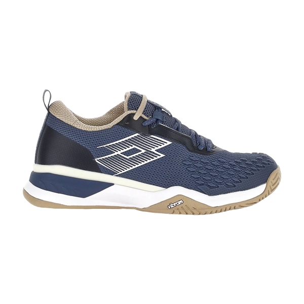 Men`s Tennis Shoes Lotto Raptor Hyperpulse 100 III SPD  Indigo Blue/All White/Irish Beige 222167DM2