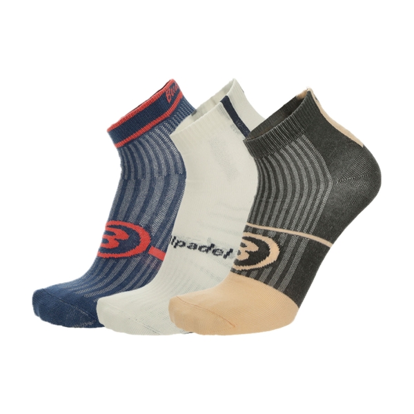 Calcetines de Tenis Bullpadel Club x 3 Calcetines  Shadow Blue/Ecru/Apricot 491225414077401