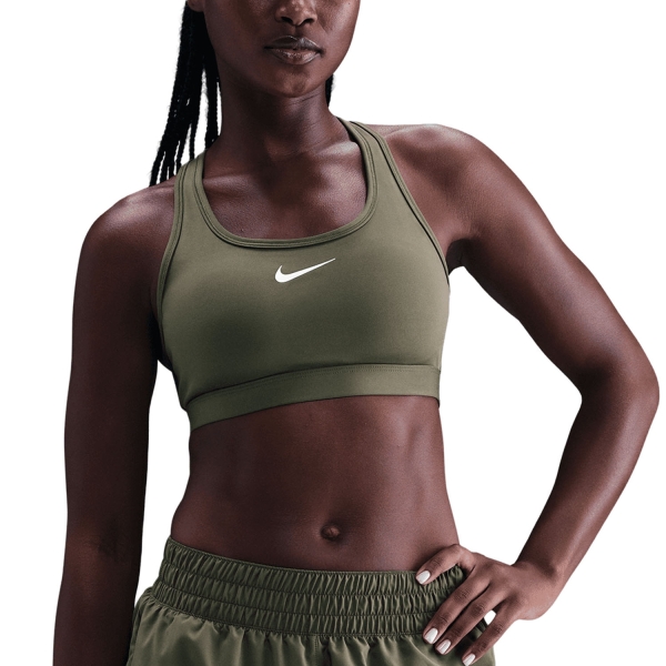 Woman Bra and Underwear Nike Swoosh DriFIT Sports Bra  Medium Olive/White DX6821222