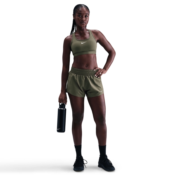 Nike Swoosh Dri-FIT Sports Bra - Medium Olive/White