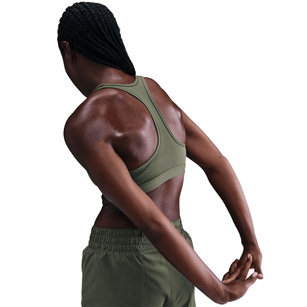 Nike Swoosh Dri-FIT Sports Bra - Medium Olive/White