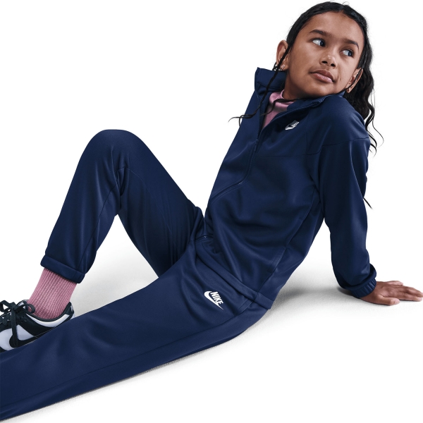 Nike Dri-FIT Tracksuit Kids - Midnight Navy/White