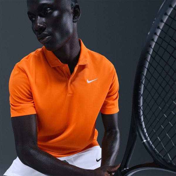 Nike Dri-FIT Solid Logo Polo - Bright Ceramic/White