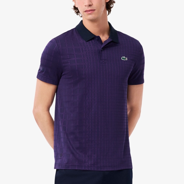 Polo Tenis Hombre Lacoste X Daniil Medvedev UltraDry Polo  Bleu Marine/Violet DH47627IJ