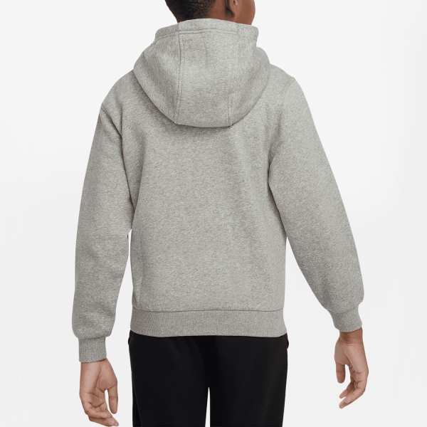 Nike Club Pro Hoodie Kids - Dark Grey Heather/White