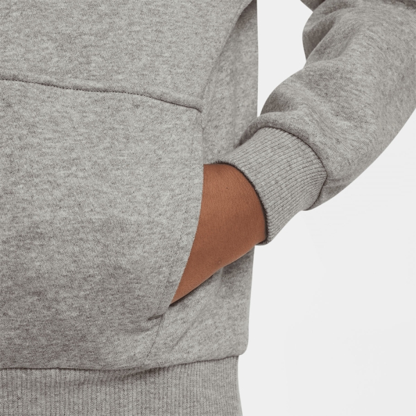 Nike Club Pro Hoodie Kids - Dark Grey Heather/White