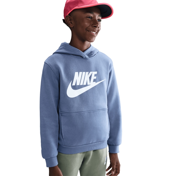 Nike Club Pro Hoodie Kids - World Indigo/White