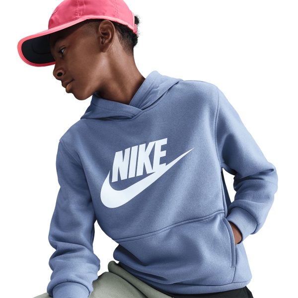 Nike Club Pro Hoodie Kids - World Indigo/White