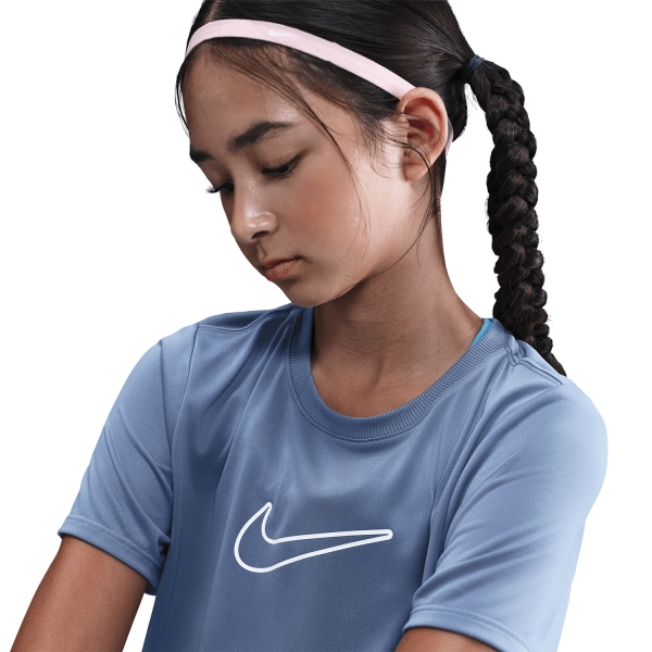 Nike Dri-FIT One T-Shirt Girl - World Indigo/White