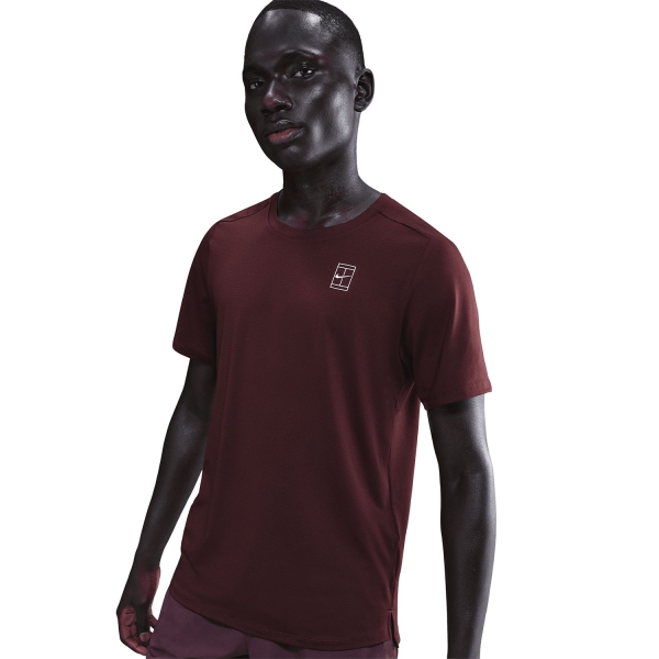 Nike Court Advantage Dri-FIT T-Shirt - Burgundy Crush/White