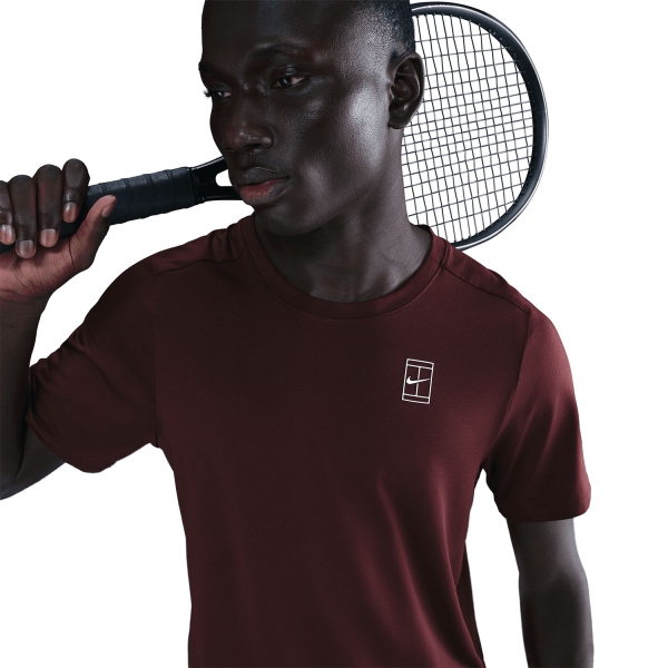 Nike Court Advantage Dri-FIT T-Shirt - Burgundy Crush/White