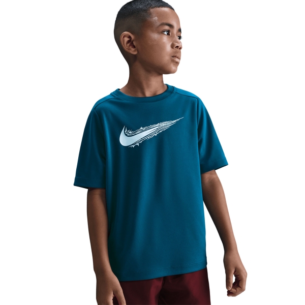 Nike Multi Dri-FIT T-Shirt Boy - Green Abyss/White