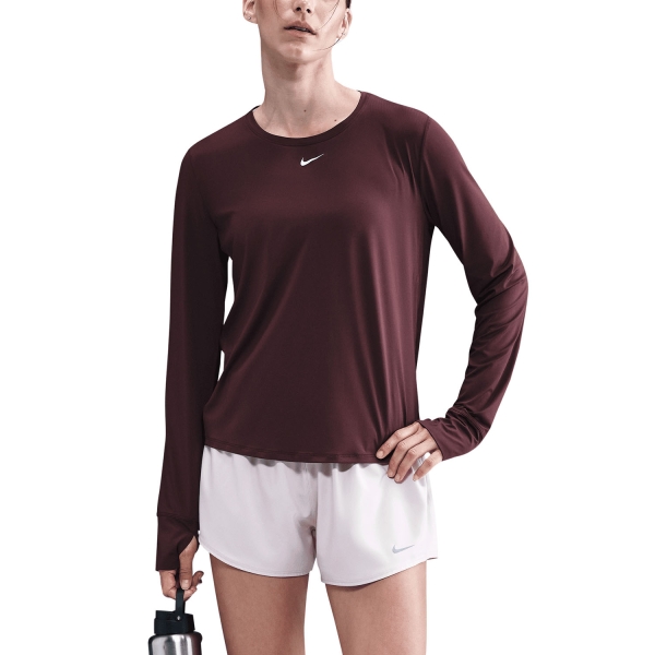 Women's Tennis Shirts and Hoodies Nike One Classic Shirt  Burgundy Crush/White IB9403652