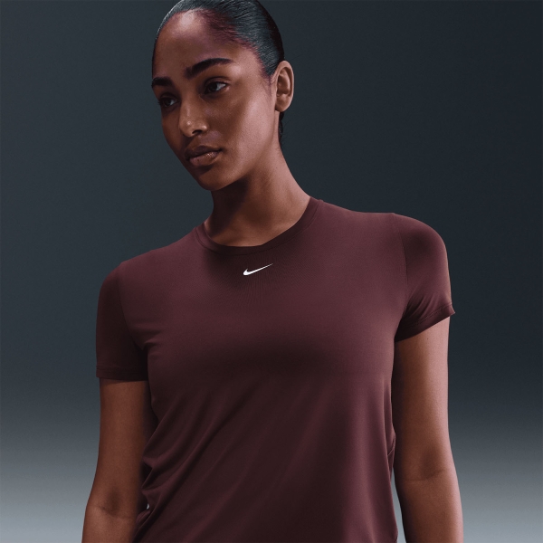 Nike One T-Shirt - Burgundy Crush/White
