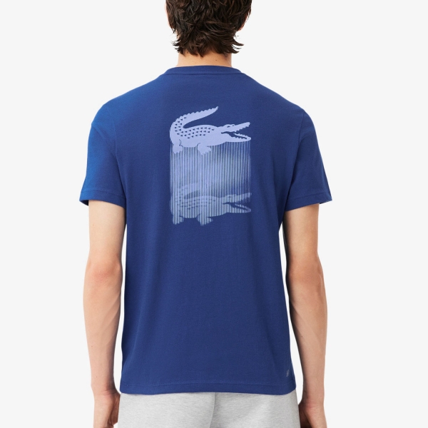 Lacoste Ultra-Dry Printed Logo Maglietta - Bleu