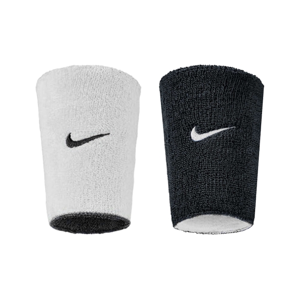 Nike Swoosh Classic Muñequeras Largas - Black/White