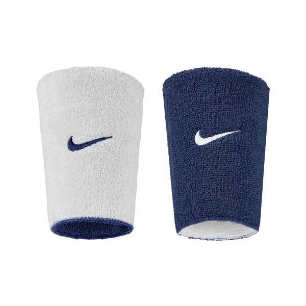 Nike Swoosh Classic Muñequeras Largas - College Navy/White