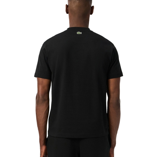 Lacoste Signature Print Logo Camiseta - Noir