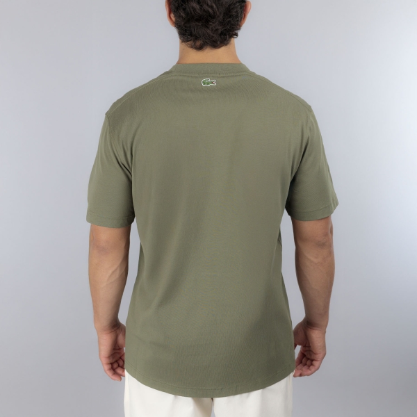 Lacoste Signature Print Logo Maglietta - Vert Kaki